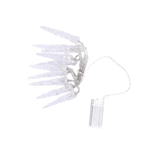ANDRESLAD Eiszapfen Lichtervorhang LED Dekolicht Warmweiß Batteriebetrieben für Innen Außen Party Hochzeit Weihnachtsdeko Garten Wohnzimmer von ANDRESLAD