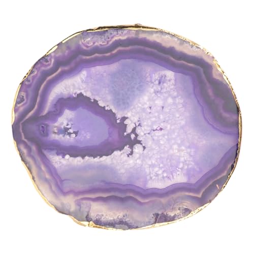 ANDRESLAD Eleganter Agat untersetzer mit Goldener Umrandung Hitzebeständig Ovale Form Natürlicher Halbedelstein Dekorativ für Getränke Tischschutz im Home Office und Wohnzimmer ANDRESLAD Eleganter Agat untersetzer mit Goldener Umrandung Hitzebeständig Ovale Form Natürlicher Halbedelstein Dekorativ für Getränke Tischschutz im Home Office und Wohnzimmer von ANDRESLAD