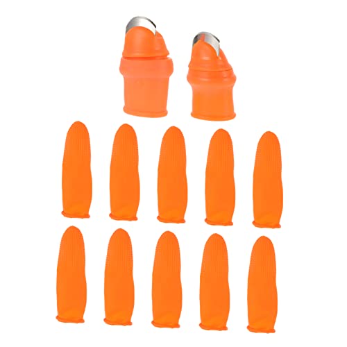 ANDRESLAD Finger Cutter Pflückwerkzeug Lebensmittelechtem Ergonomischer Daumen und Fingerschutz Rutschfestes Erntegerät für Gemüse Obst und Gartenpflanzen Teilig mit Fingerhüllen von ANDRESLAD