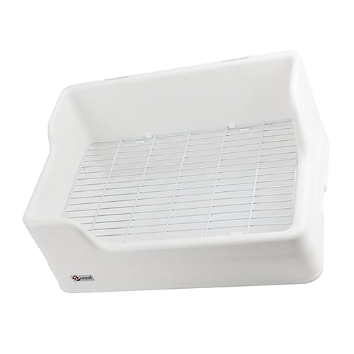 ANDRESLAD Große Kaninchen Toilette mit Niedrigem Einstieg und Stabilem Trenngitter Ausbruchsicheres Nager Wc für Hasen Hamster und Meerschweinchen Hygienisches Käfig Trainings töpfchen von ANDRESLAD