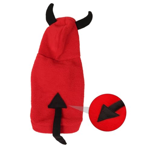 ANDRESLAD Halloween Haustierkostüm mit Schwarzem Ohren Schwanzdesign Warmes Langlebiges Hundekleidungsstück für Hunde und Katzen Festlich Leicht zu Reinigen und Schnell Trocknend für von ANDRESLAD