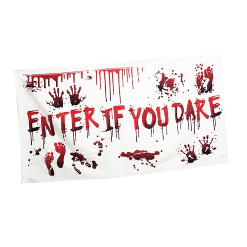 ANDRESLAD Halloween Tischdecke Banner Enter If You Dare mit blutroter Aufschrift Glatte faltenfreie Oberfläche für gruselige Partydeko für Halloweenfest Spukhaus und Heimdekoration ANDRESLAD Halloween Tischdecke Banner Enter If You Dare mit blutroter Aufschrift Glatte faltenfreie Oberfläche für gruselige Partydeko für Halloweenfest Spukhaus und Heimdekoration von ANDRESLAD