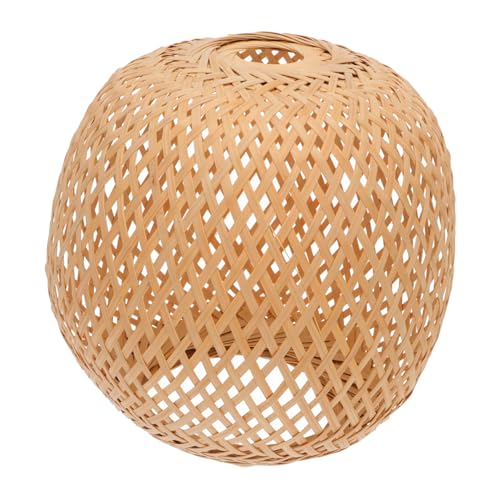 ANDRESLAD Handgefertigter Lampenschirm Geflochtene Pendellampe im Ländlichen Stil Natürliche Rattan Deckenleuchte Dekorative Beleuchtung für Flur Esszimmer Schlafzimmer Zufällige Farbe von ANDRESLAD