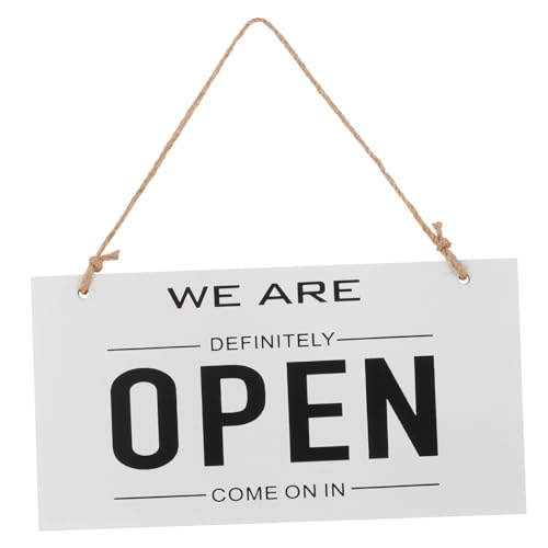 ANDRESLAD Holz Türschild Doppelseitig Offen Geschlossen Langlebiges Hängendes Geschäftsschild Natürliche Holzoptik Wetterfest Rechteckiges Schild für Büro Restaurant Haustür Dekoration von ANDRESLAD