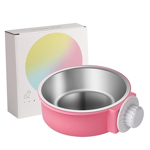 ANDRESLAD Hundenapf Hängend für Käfig Futter und Wasserschale Rosa Kleine Haustiere Futternapf Aus Rostfreiem Leicht Zu Reinigen von ANDRESLAD