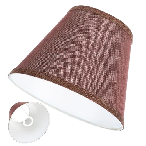 ANDRESLAD Kaffee farbener Stoff lampenschirm Fassung Retro stil für Deckenleuchte Steh Tischlampe Eleganter Leinenbezug Robuste Verarbeitung Gemütliche Wohnraumbeleuchtung von ANDRESLAD