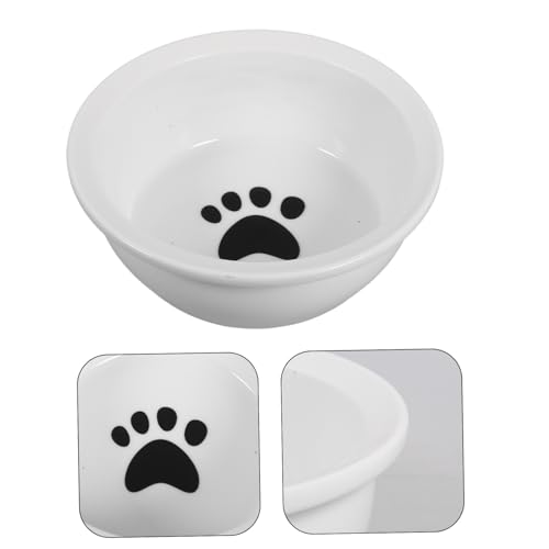ANDRESLAD Keramik Futternapf mit Pfotenmuster Auslaufsicherer Hund Katzen Napf rutschfeste Haustier Fressschüssel Doppelzweck Futter Wassernapf Mittelgroß für Tägliche Ernährung von ANDRESLAD