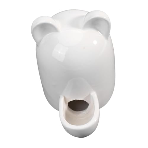 ANDRESLAD Keramik Haustier Trinkspender mit Katzenohren Design Automatischer Wasser Futterspender für Kaninchen Hamster und Kleine Katzen Selbstnachfüllender Napf Weiß Platzsparend und von ANDRESLAD