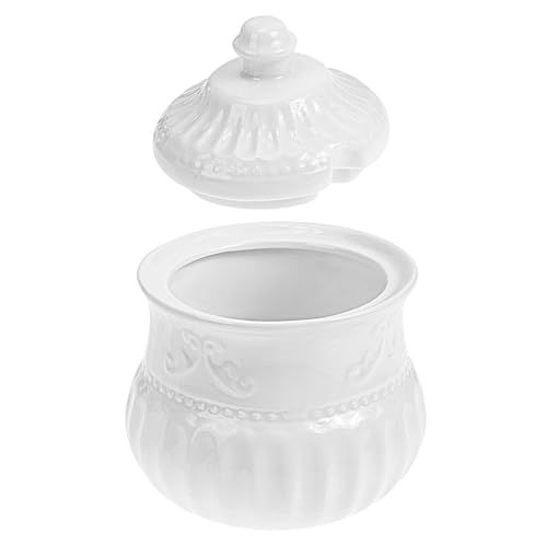 ANDRESLAD Keramik Zuckerdose mit Geprägtem Muster Edles Candy Canister aus Hochwertiger Keramik Stilvoller Zuckerwürfelbehälter für Küche und Kaffeehaus Leicht zu Reinigen ANDRESLAD Keramik Zuckerdose mit Geprägtem Muster Edles Candy Canister aus Hochwertiger Keramik Stilvoller Zuckerwürfelbehälter für Küche und Kaffeehaus Leicht zu Reinigen von ANDRESLAD