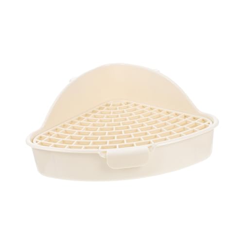 ANDRESLAD Kleintier Toilette aus Robustem Kunststoff für Kaninchen Meerschweinchen Chinchilla rutschfeste Kleine Ecktoilette mit Geruchsreduzierendem Gitternetz Geeignet für Hasen und von ANDRESLAD