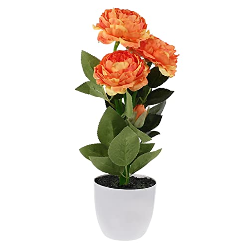ANDRESLAD Künstliche Pfingstrosen Bonsai Köpfe Orangegelb Realistische Simulation Pflanze Tischdekoration Pflegeleicht Büro Deko ANDRESLAD Künstliche Pfingstrosen Bonsai Köpfe Orangegelb Realistische Simulation Pflanze Tischdekoration Pflegeleicht Büro Deko von ANDRESLAD