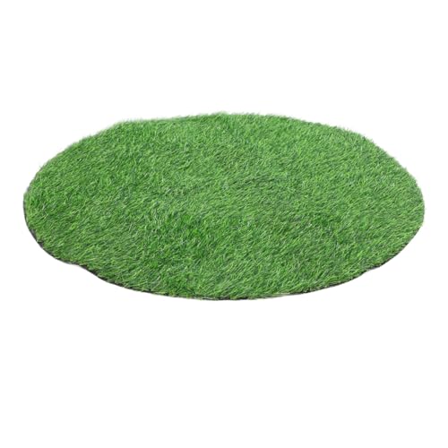 ANDRESLAD Künstlicher Gras Tischläufer Rund Outdoor Tischdeko Wetterfest Simuliertes Gras Tischmatte Vielseitig als Schachtdeckel Dekoration und Tischzentrum für Garten Terrasse von ANDRESLAD