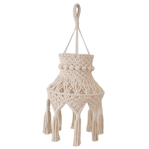 ANDRESLAD Macrame Lampenschirm Vintage Stil Deckenleuchte Hängelampe Abdeckung Boho Garn Makramee Dekor Wohnzimmer Schlafzimmer Badezimmer ANDRESLAD Macrame Lampenschirm Vintage Stil Deckenleuchte Hängelampe Abdeckung Boho Garn Makramee Dekor Wohnzimmer Schlafzimmer Badezimmer von ANDRESLAD
