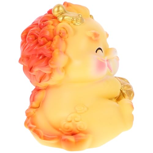 ANDRESLAD Niedliche Chinesische Drachenfigur Desktop Deko Tischornament Glücksbringer Feng Shui Drachen Skulptur für Zuhause Büro Auto von ANDRESLAD