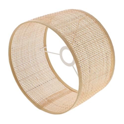ANDRESLAD Rattan Lampenschirm Handgewebt Rustikaler Pendelleuchte Lampenschirm für Schlafzimmer Wohnzimmer Boho Dekoration von ANDRESLAD