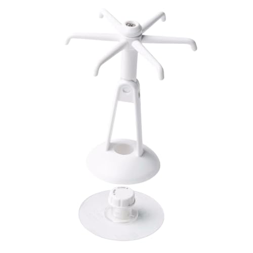 ANDRESLAD Selbstklebender Küchenutensilienhalter Drehbar Hakenleiste Küchenhelfer Aufbewahrung für Glatte Oberflächen Weiß von ANDRESLAD