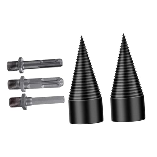 ANDRESLAD Teiliges Stahl Holzspalter Kegelbohrer für Elektbohrer Verschleißfest Anti rutschendes Design Hohe Härte Effizienter Brennholz spaltbohrer für Schnelle Holztrennung von ANDRESLAD