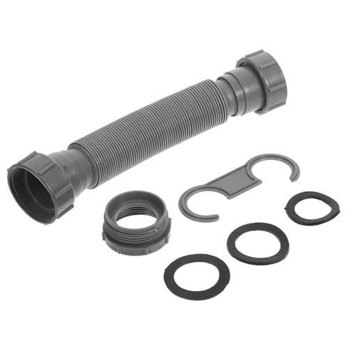 ANDRESLAD Verstellbarer Flexibler Kunststoff abflussrohr für Spüle Erweiterbar Passend Doppelköpfige Verlängerung mit Halterung Geeignet für Küche und Badezimmer von ANDRESLAD