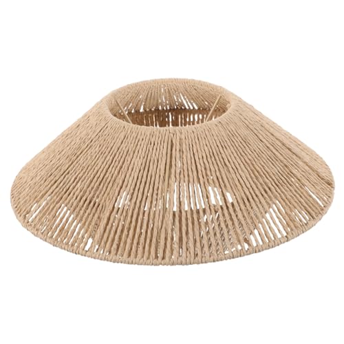 ANDRESLAD Vintage Lampenschirm Fassung Simulierter Rattan Lampenschirm für Deckenleuchten Esszimmer und Wohnzimmer Dekorativer und Praktischer Lichtschutz Warmes Diffuses Licht Installieren von ANDRESLAD