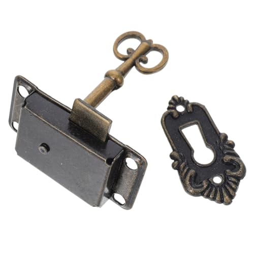 ANDRESLAD Vintage Metall schrankschloss Antikes Chinesisches Stil Schloss mit Schlüssel Dekoratives Möbelschloss für Klassische Möbel Installieren Robust und Langlebig von ANDRESLAD