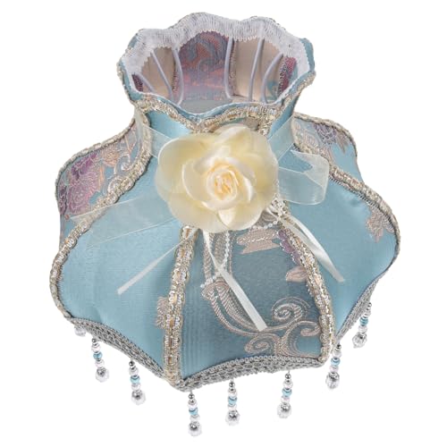 ANDRESLAD Vintage Tischlampenschirm Stoff Europäischer Lampenschirm mit Blumen und Perlenverzierung Dekorative Lampenabdeckung für Schlafzimmer Wohnzimmer und Büro als Ersatz für Alte oder ANDRESLAD Vintage Tischlampenschirm Stoff Europäischer Lampenschirm mit Blumen und Perlenverzierung Dekorative Lampenabdeckung für Schlafzimmer Wohnzimmer und Büro als Ersatz für Alte oder von ANDRESLAD