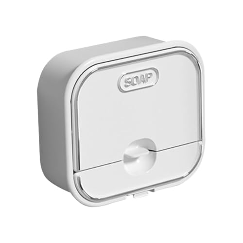 ANDRESLAD Wandmontierter Seifenspender mit Ablauflöchern Doppellagige Bohrfreie Seifenbox in Weiß Schnelltrocknend und Platzsparend für Bad Dusche Wc und Küche von ANDRESLAD