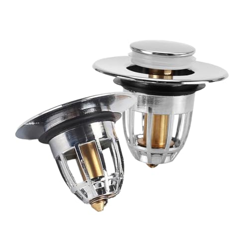 ANDRESLAD Waschbeckenstöpsel Mit Haarsieb Universeller Abflussstopfen Für Badezimmer Und Küche Druckknopf Design Für Effizienten Wasserablauf Und Verstopfungsprävention von ANDRESLAD