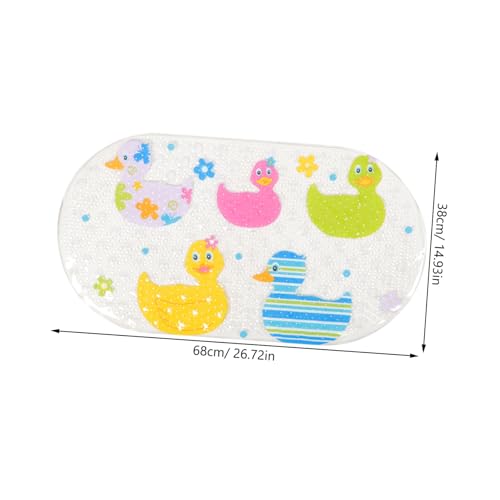 ANDRESLAD rutschfeste PVC badematte mit Saugnäpfen Duschmatte für Badewanne und Badezimmer Transparent mit Buntem Enten Design rutschfeste Fußmatte für Sicheren Halt und Komfortable Massage von ANDRESLAD