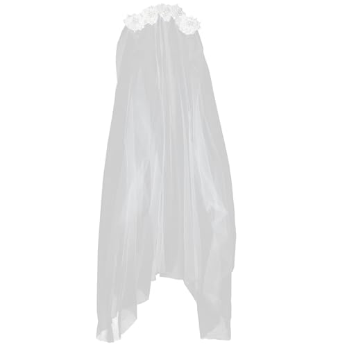 Hochzeitsbraut Spitzenschleier mit Blumendekor Eleganter Brautschleier für Bachelorette Party Leicht Einfach zu Perfektes Accessoire für Brautmode von ANDRESLAD