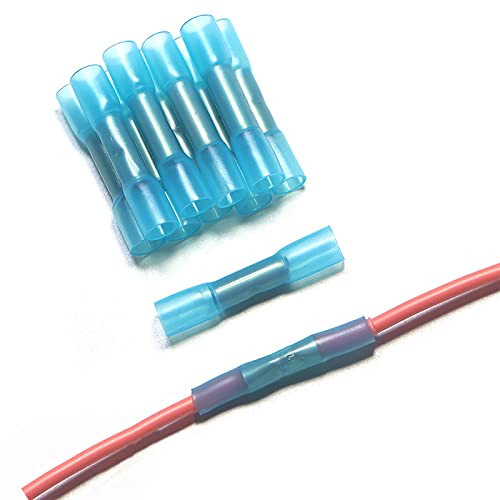 20 Stück 22-16 AWG Wasserdichte Kabelverbinder BHT1.25,Stoßverbinder mit Schrumpfschlauch,Kabelverbinder Isolierte Wasserdichte Quetschverbinder Schrumpfverbinder Quetschverbinder-Blau von ANDSHUAI