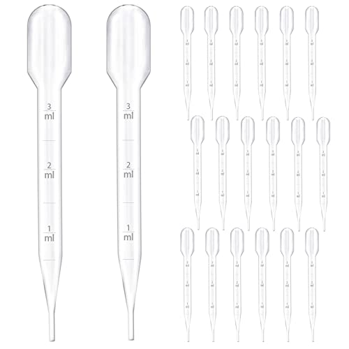 20 Stück 3ml Pipetten,Dosierpipette,Einweg Pipetten Mit Skala,Kunststoff-Transferpipetten,für Labor Versuch,ätherische Öle,Klassenzimmer Experiment von ANDSHUAI