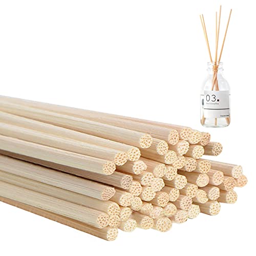 ANDSHUAI 50 Stück Duftstäbchen,duftstäbchen Nachfüller,Holzstäbchen für Raumduft,Diffuser Stäbchen,Faser Diffuser Sticks,Raumduft Stäbchen,Stäbchen für Raumduft,Holzfarbe (19cm*3mm) von ANDSHUAI