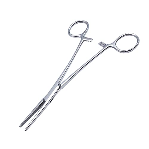 Klemme in Gerader Ausführung,Hakenlöser Zange,Pinzette aus Edelstahl,Klemme mit Geradem Ende,Katzen und Hunde Haar Pinzette,Sägezahndesign,Schraubzwinge,Hobby-Klemme,Gesamtlänge 12,5 cm von ANDSHUAI