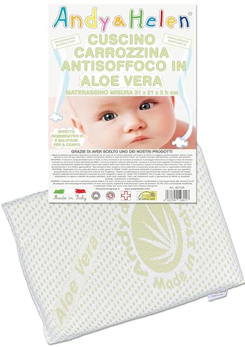 ANDY & HELEN Kissen für Wiege, Kinderwagen, mit Bezug aus Aloe Vera, Maße: 31 x 21 x 3 cm ANDY & HELEN Kissen für Wiege, Kinderwagen, mit Bezug aus Aloe Vera, Maße: 31 x 21 x 3 cm von ANDY & HELEN