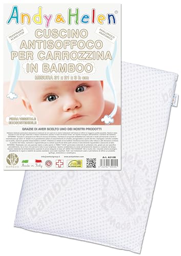 ANDY & HELEN Kissen für Wiege, Kinderwagen, mit Bezug aus Bambus, A010, 1,0 Stück ANDY & HELEN Kissen für Wiege, Kinderwagen, mit Bezug aus Bambus, A010, 1,0 Stück von ANDY & HELEN