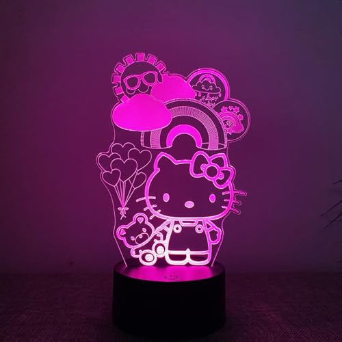 ANDYLV 3D Kitty Nachtlicht, 3D Kitty Lampe Stereoskopisches Phantomlicht, Intelligente Touch Steuerung 7 Farben LED Nachttisch Stimmungslicht Kinder Lampe, Geburtstagsgeschenk Für Jungen Und Mädchen ANDYLV 3D Kitty Nachtlicht, 3D Kitty Lampe Stereoskopisches Phantomlicht, Intelligente Touch Steuerung 7 Farben LED Nachttisch Stimmungslicht Kinder Lampe, Geburtstagsgeschenk Für Jungen Und Mädchen von ANDYLV