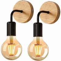 2er-Pack industrielle Wandleuchten für den Innenbereich, Holz-Wandleuchten, Schwarz, Metall-Wandlampe, Retro-Wanddekoration, für Wohnzimmer und 2er-Pack industrielle Wandleuchten für den Innenbereich, Holz-Wandleuchten, Schwarz, Metall-Wandlampe, Retro-Wanddekoration, für Wohnzimmer und von ANDYOU
