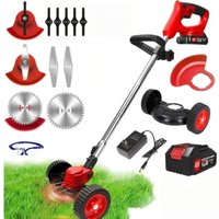 96V Akku-Freischneider, Akku-Trimmer mit 1 Akku und Schnellladegerät, Kantenschneider mit Rädern, drei Klingentypen, leicht und geräuscharm, für den 96V Akku-Freischneider, Akku-Trimmer mit 1 Akku und Schnellladegerät, Kantenschneider mit Rädern, drei Klingentypen, leicht und geräuscharm, für den von ANDYOU