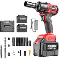 Akku-Schlagschrauber mit bürstenlosem Motor und 600 Nm Drehmoment, inklusive zwei 6000-mAh-Akkus, 1/2"-Elektro-Schlagschrauber Akku-Schlagschrauber mit bürstenlosem Motor und 600 Nm Drehmoment, inklusive zwei 6000-mAh-Akkus, 1/2"-Elektro-Schlagschrauber von ANDYOU