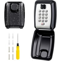 Großer, wasserdichter Schlüsseltresor für den Außenbereich zur Wandmontage mit 12-stelligem Zahlenschloss, grau von ANDYOU