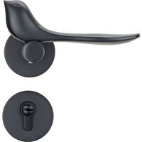 Innentürschloss, Schlafzimmertürschloss, einfaches und geräuschloses Türschloss (Schwarz, mit Schlüssel) von ANDYOU