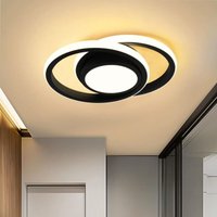 Minimalistische LED-Deckenleuchte für Schlafzimmer, Treppenhäuser, Balkone und Eingangsbereiche – Zwei runde, schwarze Strahler mit drei Minimalistische LED-Deckenleuchte für Schlafzimmer, Treppenhäuser, Balkone und Eingangsbereiche – Zwei runde, schwarze Strahler mit drei von ANDYOU