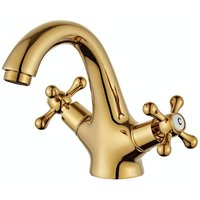 Retro-Zweigriff-Mischbatterie für Badezimmerwaschbecken, Vintage-Antikmessing-Finish Retro-Zweigriff-Mischbatterie für Badezimmerwaschbecken, Vintage-Antikmessing-Finish von ANDYOU