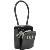 Schlüsseltresor mit Drahtseil, sicherer 4-stelliger Zahlencode, wetterfest, für den Außenbereich, z. B. für Lagerhallen – Schwarz Schlüsseltresor mit Drahtseil, sicherer 4-stelliger Zahlencode, wetterfest, für den Außenbereich, z. B. für Lagerhallen – Schwarz von ANDYOU