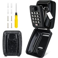 Sicherer Schlüsseltresor für den Außenbereich, großer, wasserdichter Wandschlüsseltresor mit 12-stelligem Zahlenschloss, Schlüsseltresor – Schwarz von ANDYOU