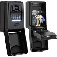 Sicherer Schlüsseltresor für den Außenbereich [Hintergrundbeleuchtet], großer wasserdichter Wandschlüsseltresor – Schwarz von ANDYOU