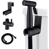 WC-Sprühset aus Edelstahl, Bidet-Handbrause mit einstellbarem Sprühdruck, Schwarz von ANDYOU