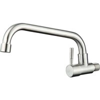 Wandmontierte Küchenarmatur für Kaltwasser, gebürstete, fingerabdruckabweisende Wandarmatur für Spülbecken, abnehmbarer Luftsprudler von ANDYOU