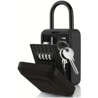 Wandmontierter, sicherer Schlüsseltresor mit 4-stelligem Zahlenschloss, extra großer Schlüsseltresor – Schwarz von ANDYOU