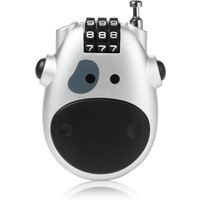 Zahlenschloss, 3-stelliges Zahlenschloss mit 70 cm Kabel, Schließfachschloss, Gepäckschloss für Koffer und Flugzeuge (Silber) von ANDYOU